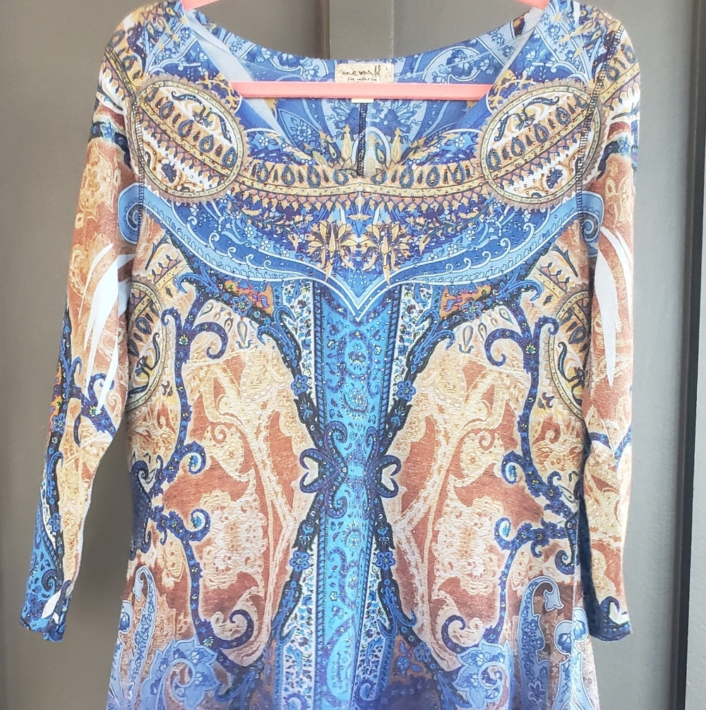 ONE WORLD Ladies Blouse Size Large